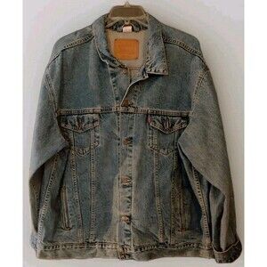 Y2K Vintage Levi Jacket 90's Blue Denim Trucker Jean Style Genuine Size 4XL